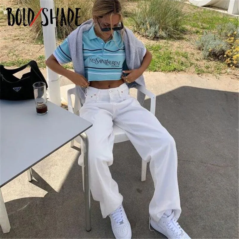 Bold Shade White Indie Casual Pants Teenager High Waist Women Long Trouser Streetwear Autumn Winter y2k New Straight Bottom 2021