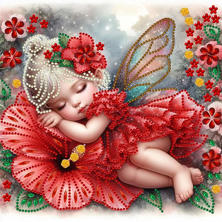 Partial Special-shaped Diamond Painting - Flower Fairy 30*30CM