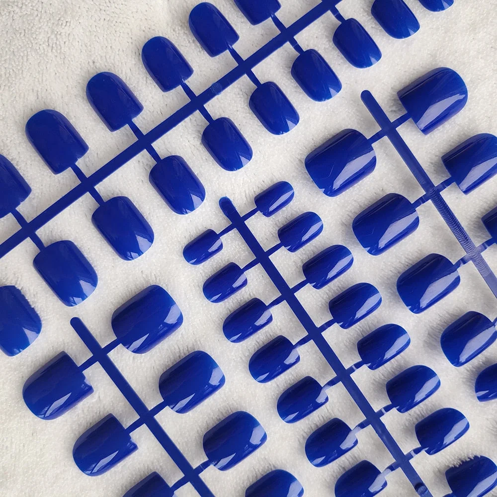 4 Sets/lot Mixed Colors False Nail Tips Short Full Cover Square Fake Nails Comfortable Multicolor Press On Nails Nail DIY-Nail Inspo