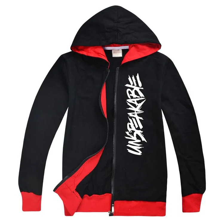 Mayoulove Boys  Print Kids Pure Cotton Full Zip Up Hoodie Jacket-Mayoulove
