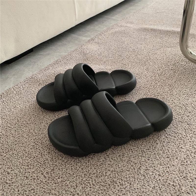 Dropship Cute Sofa Slides Slippers Women Thick Sole Soft Indoor Slippers Anti-slip Women Sandals Summer Platform Bathroom Shoes