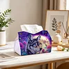 Diamond Painting PU Moon Wolf Tissue Box Tissue Holder