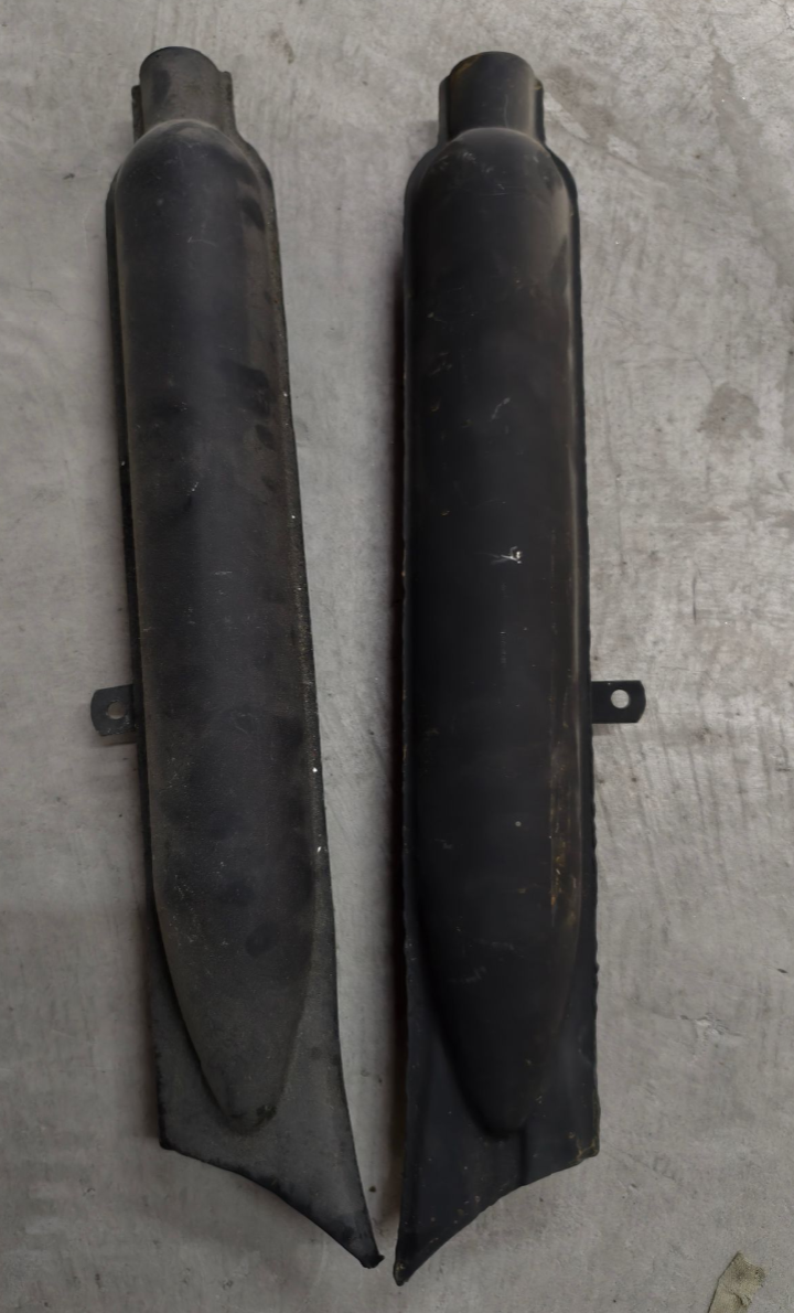 CJ750 Fishtail mufflers (pair) (raw)