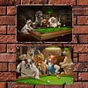 2PCS Dogs Playing Pool - Metal Tin Signs Set(8*12Inch/12*16Inch) - Animal
