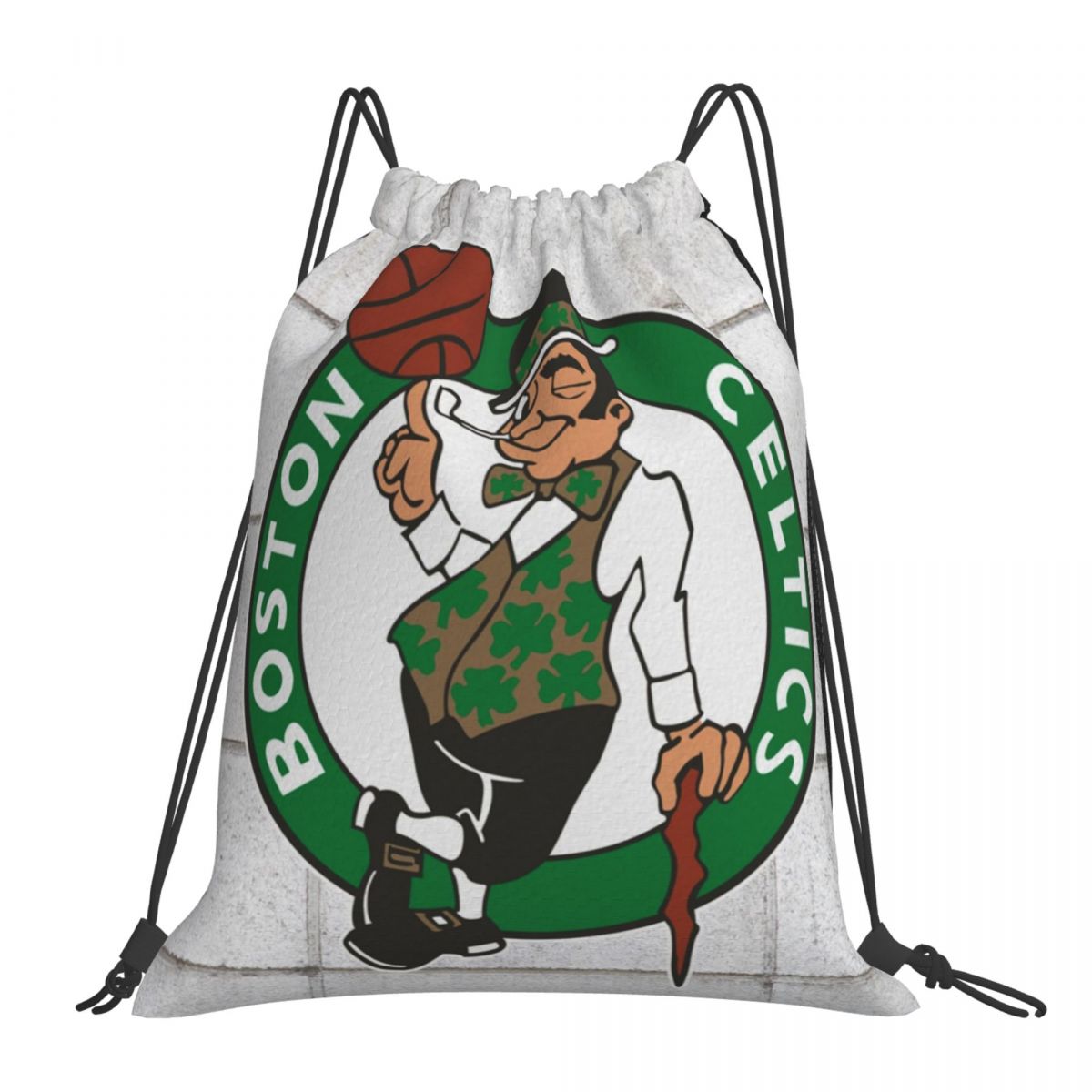 Boston Celtics Brick Wall Drawstring Bags for School Gym