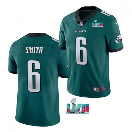 Men's Philadelphia Eagles #6 DeVonta Smith Green Super Bowl LVII Patch Vapor Untouchable Limited Stitched Jersey PRBD