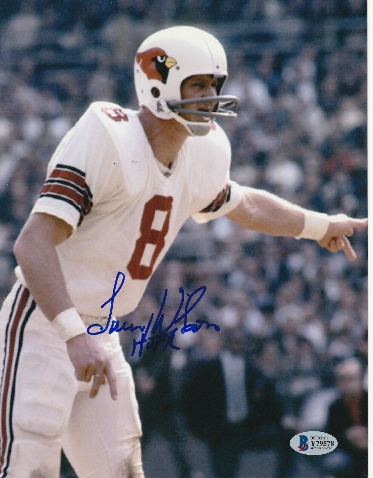 LARRY WILSON Signed Arizona CARDINALS 8x10 Photo Poster painting w/ Beckett COA & HOF Inscrip