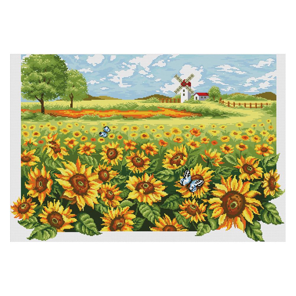 

Sunflower Field - 11CT Stamped Cross Stitch - 92*66cm, 501 Original