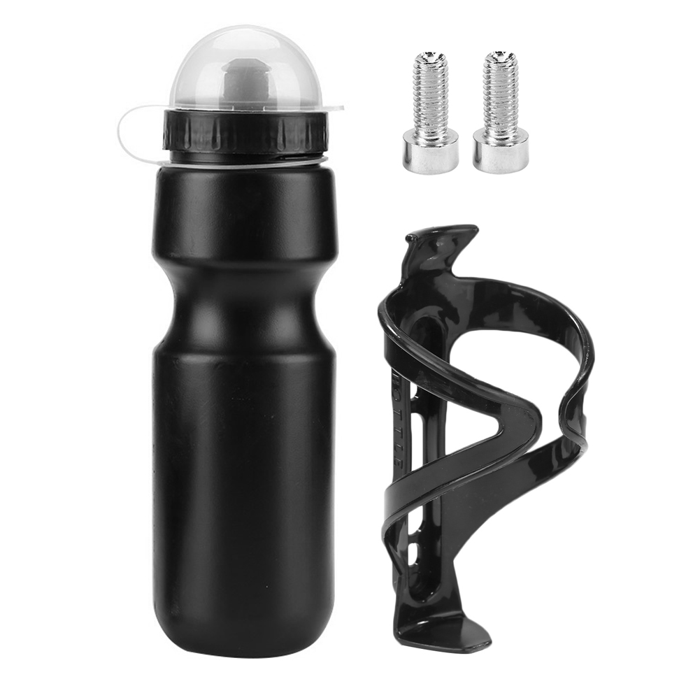 

650ml Mountain Bike Bicycle Water Bottle+Holder Cage Mount Screw (Black), 501 Original