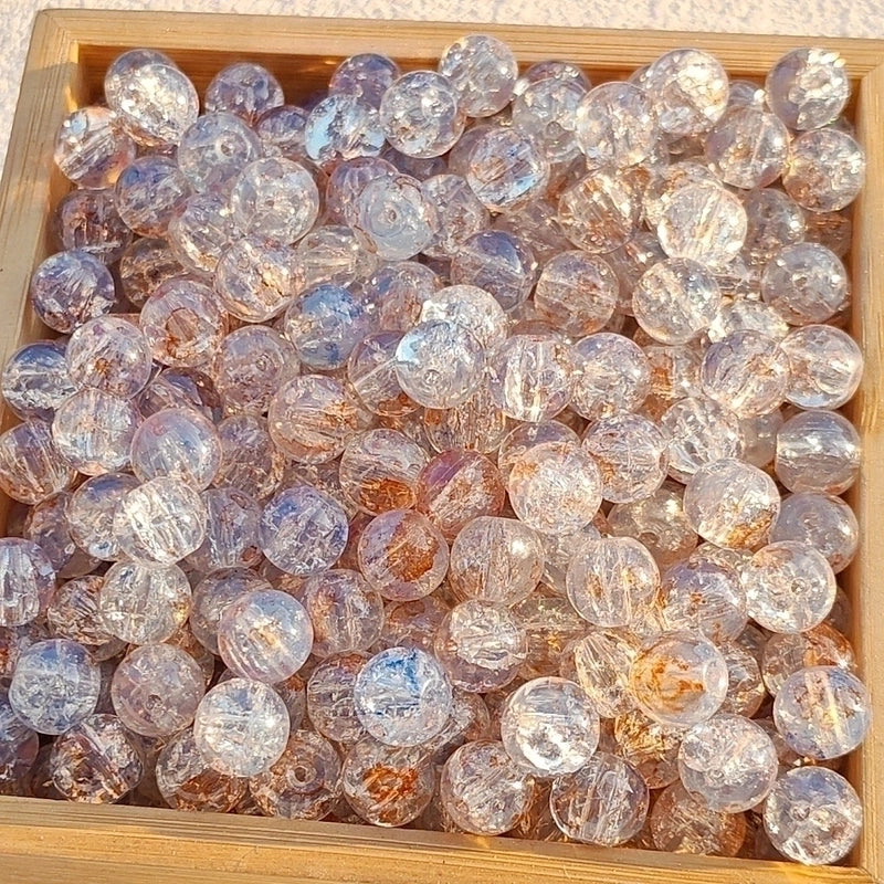 50 Pieces High Quality 8/10mm Protein Jade Broken Water Dyed Glass Bead DIY Handmade Glass Paint Beads Round Beads String Beads Materials
