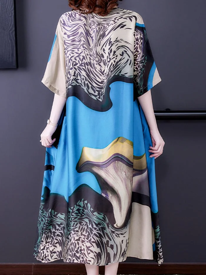 Fashion Print Silk Dress