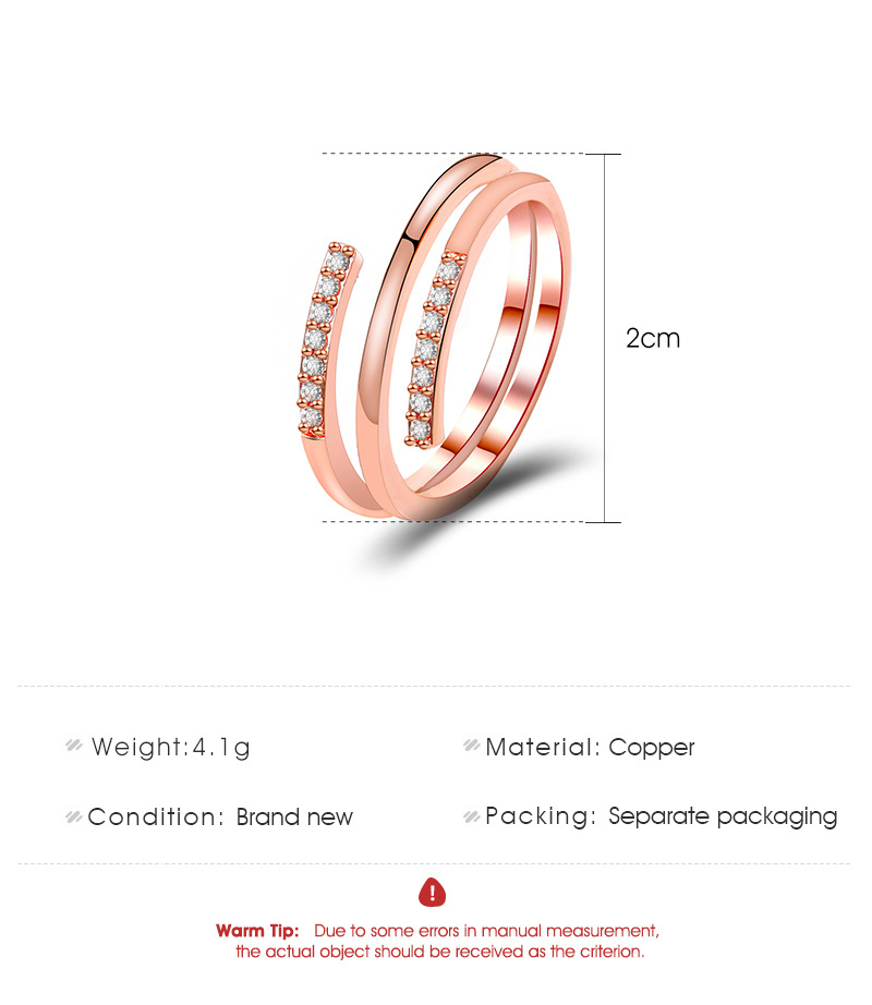 Snake Multi-Layered Ring Gold-Plated Zirconia