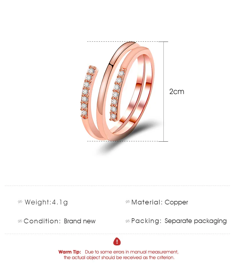 Snake Multi-Layered Ring Gold-Plated Zirconia