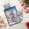 (US Local)Snowman A5 Size Diamond Painting Notebook Set with 4Pcs Bookmark Holiday Gift