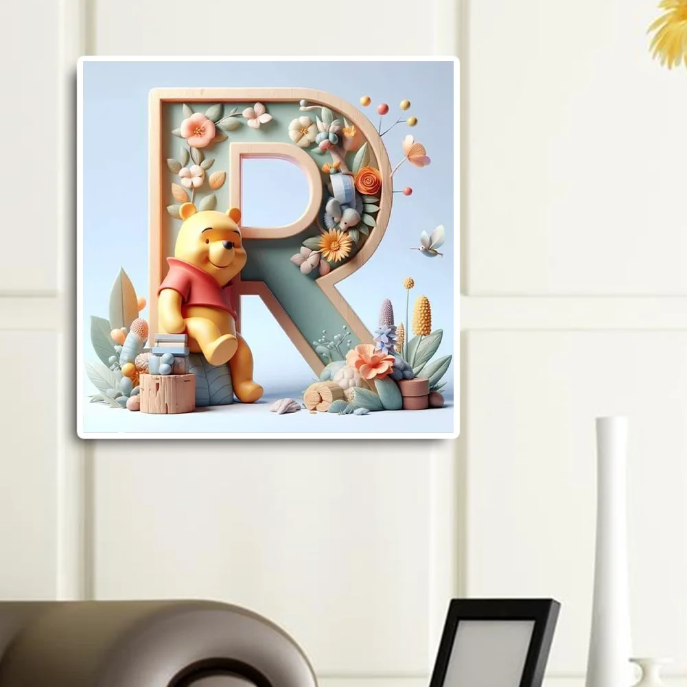 Full Round Diamond Painting 30*30cm - Winnie The Pooh'S 26 Letters R