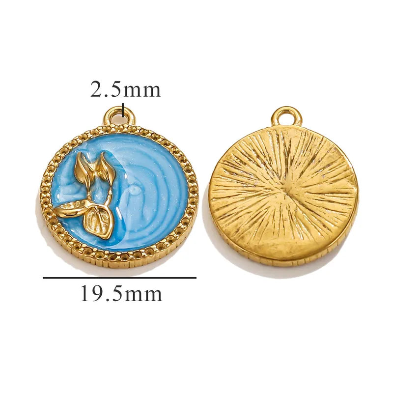 1 Piece 18 * 23mm 19mm 20.5mm 304 Stainless Steel Leaf Rose Flower Pendant Jewelry Accessories