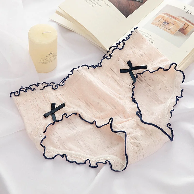 Women's Cotton Panties Cute Girl's Panties Med Waist PLus Size Female Underwear Seamless Sexy Briefs New Girl's Bow Underpants