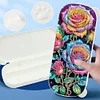 (US Local)Rose Pattern DIY Diamond Pencil Case Pens Brushes Accessories Travel Pencil Box