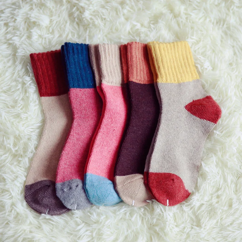 Thickened Gao Luokou Colorblocking Socks