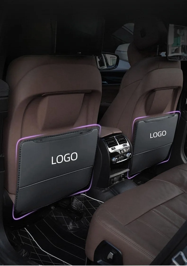 Seat Anti-Kick Pad Ambient Light Colorful Sound-Activated Light Protection Pad