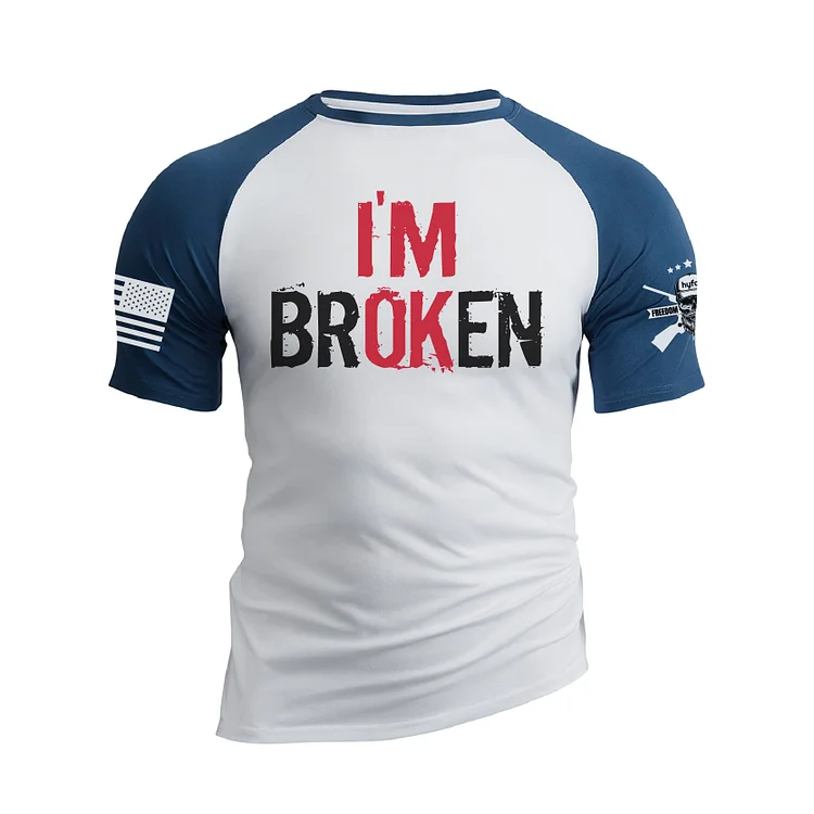 I AM BROKEN RAGLAN GRAPHIC TEE