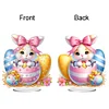 (US Only)2D Flat Easter Bunny Egg DIY Double-Sided Diamond Painting Desktop Decorations