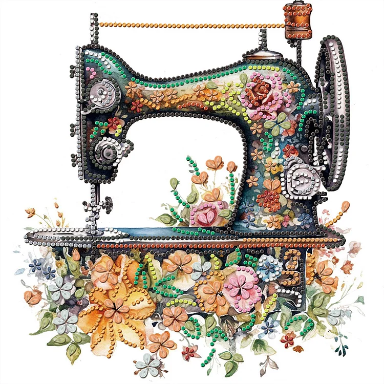 Sewing Machine 30*30CM(Canvas) Special Shaped Drill Diamond Painting gbfke