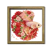 Diamond Painting Special Shaped Drill Roses and Goldfish With Frame(8.46x8.46inch)