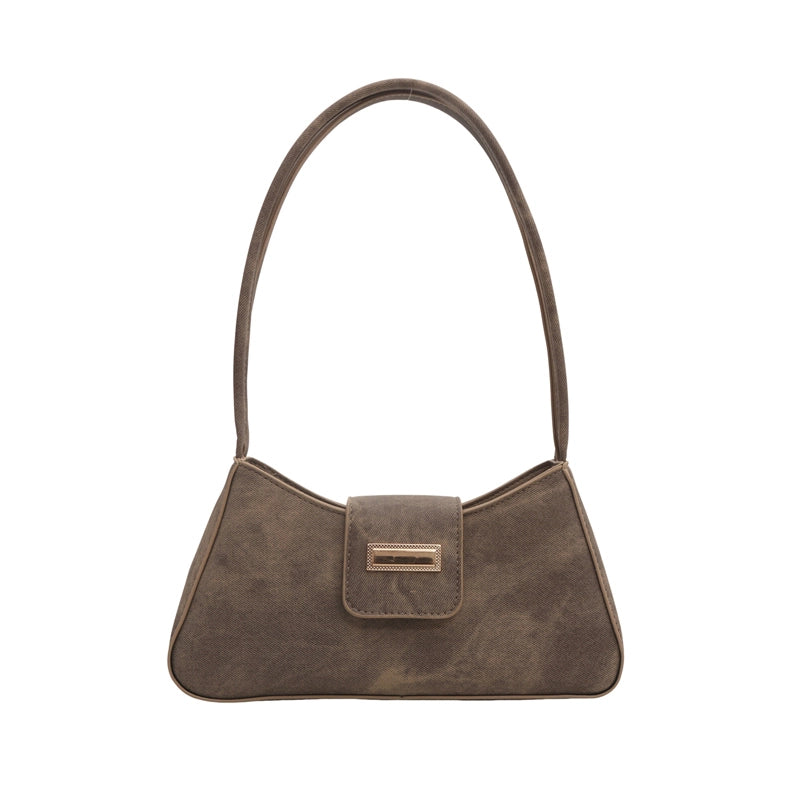 Women’s Medium Pu Leather Solid Color Streetwear Zipper Underarm Bag