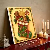 Xmas Socking Framed Special Shape Diamond Painting Kit 25x25cm