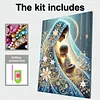 Mother of God DIY Special Shape Drill Pearl Gem Diamond Art Painting Kit with Frame 30x40cm Pearl Art Painting Set for Adults Beginners Home Decor