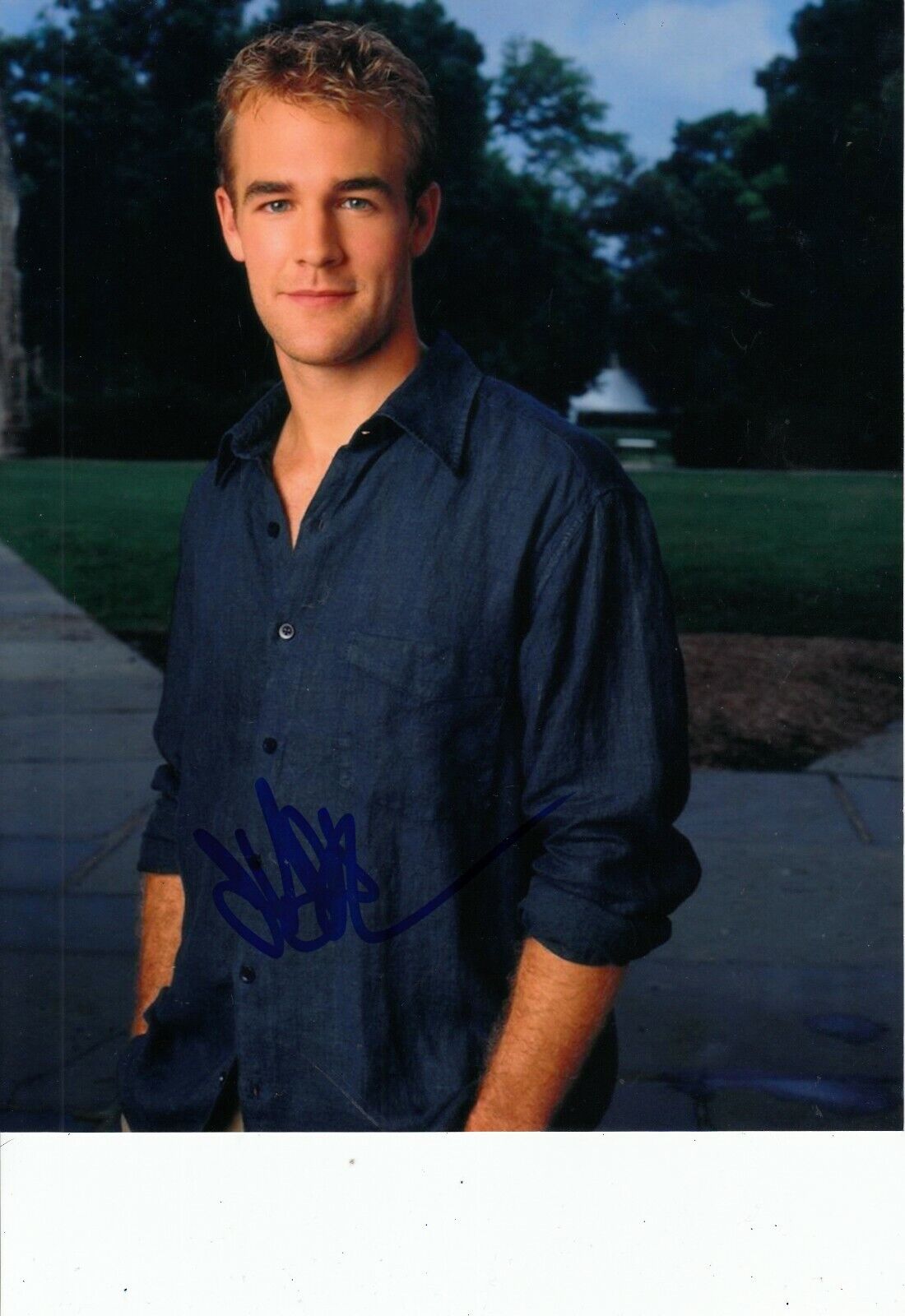 JAMES VAN DER BEEK SIGNED VARSITY BLUES Photo Poster painting UACC REG 242 (2)