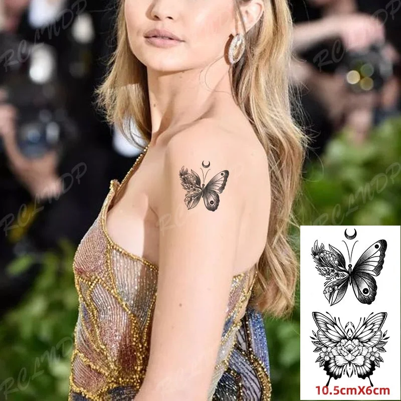 Waterproof Temporary Tattoo Sticker Small Cute Flower Plant Body Art Flash Tatoo Fake Tatto for Women Men