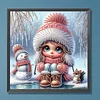Snow Girl - Diamond Painting - Partial Special Shaped Drill(Canvas|30*30cm)