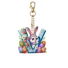 (US Only)PET Double Sided Special Shaped Easter Alphabet DIY Diamond Painting Keychain