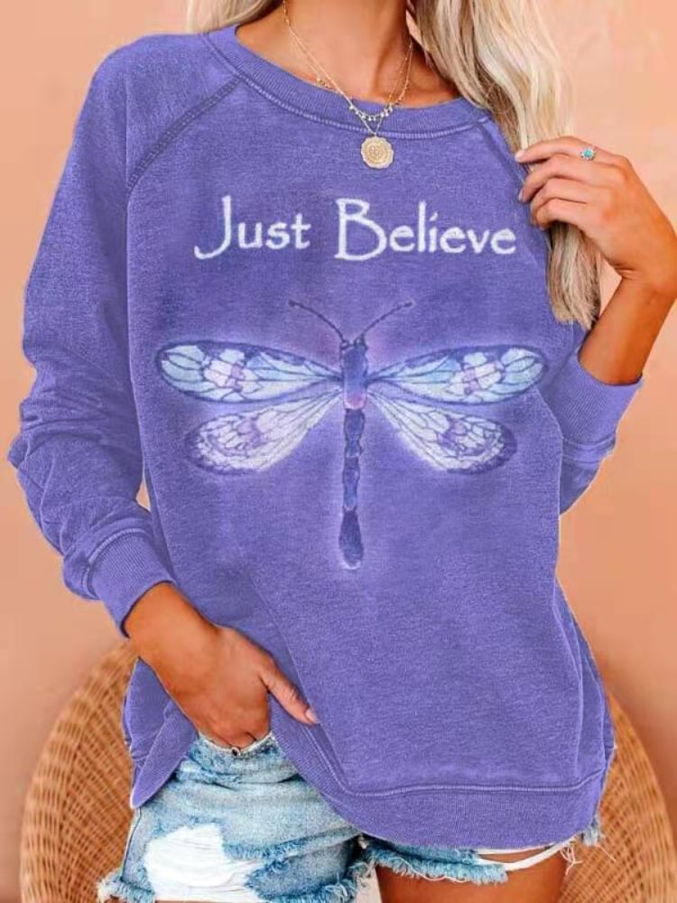 Fancy Dragonfly Just Believe Sweatshirt