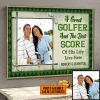 Photo personnalis&eacute;e cadeau golf couple golfeur meilleur score en direct ici vintage panneau en m&eacute;tal