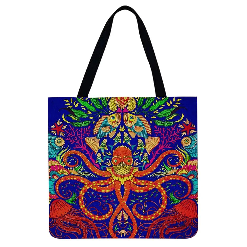 Linen Tote Bag -  Octopus