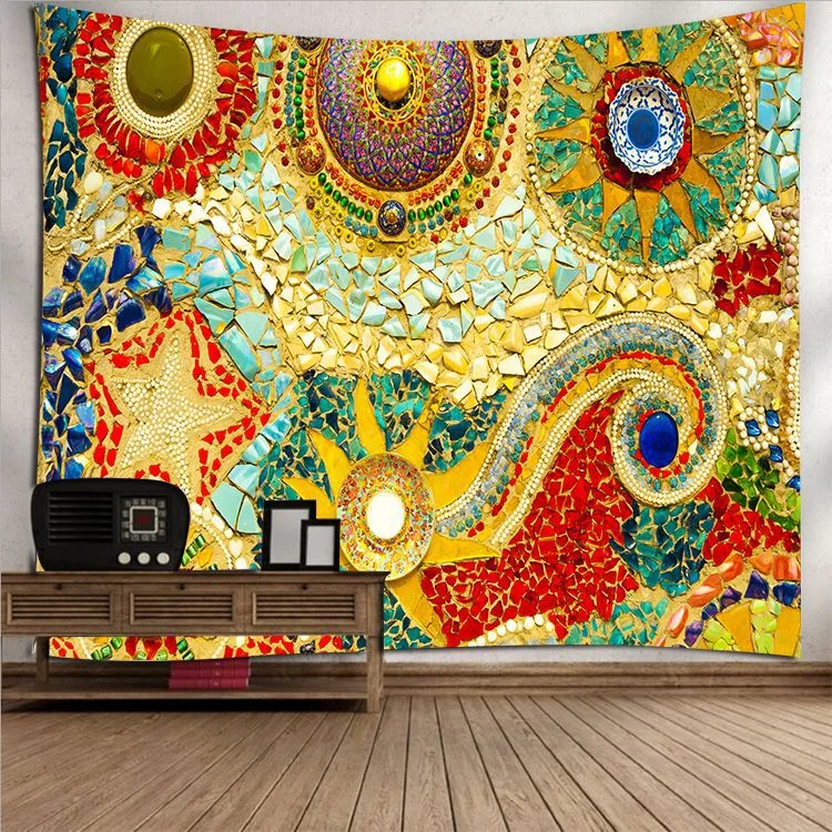 Sun Moon Mandala Tapestry Wall Hanging Celestial Wall Tapestry Hippie Wall Carpets Dorm Decor Psychedelic Tapestry