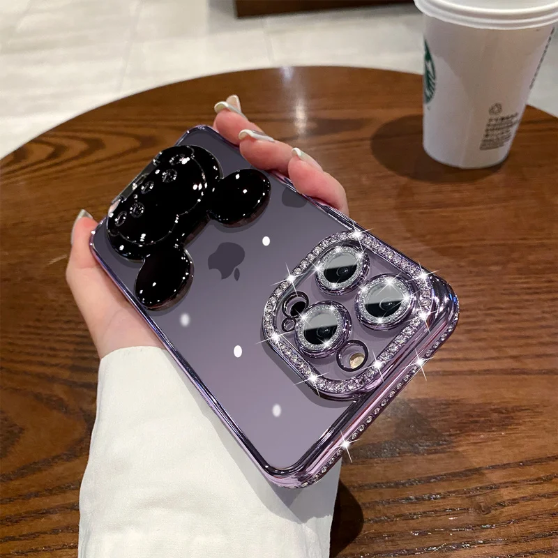 New Shiny Diamond Cartoon Stand Case