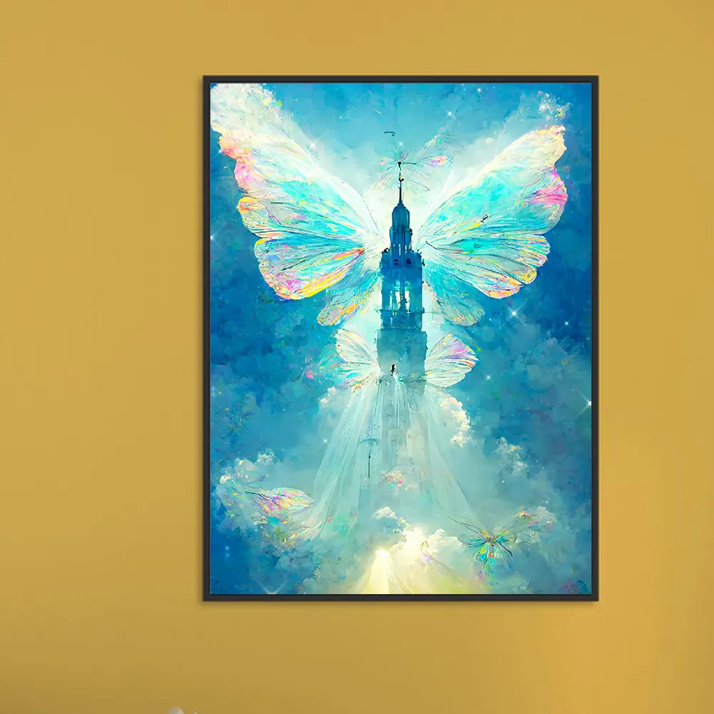 Full Round Diamond Painting 30*40cm - Butterfly Crystal Castle