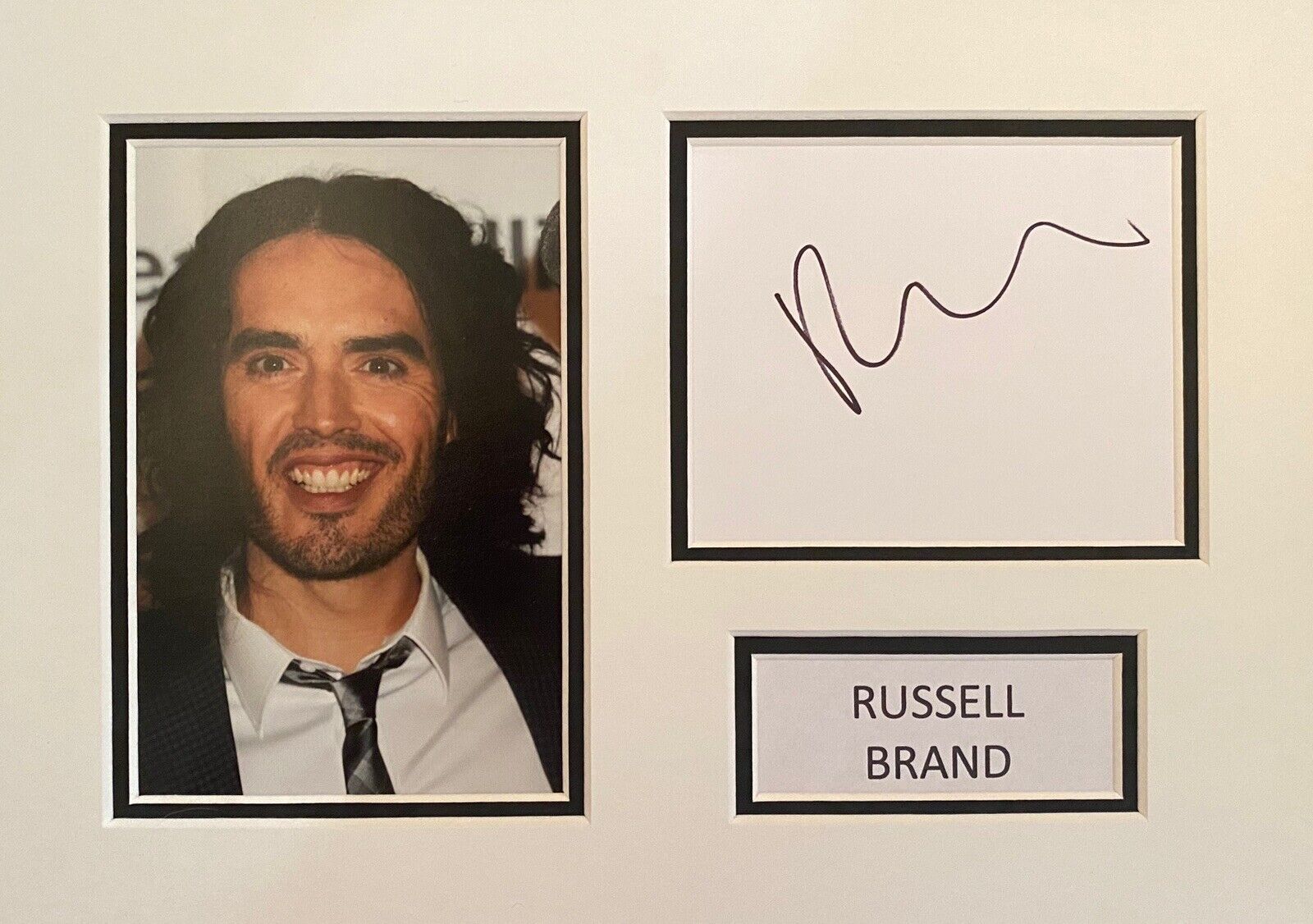 Russell Brand Genuine Hand Signed A4 Photo Poster painting Display