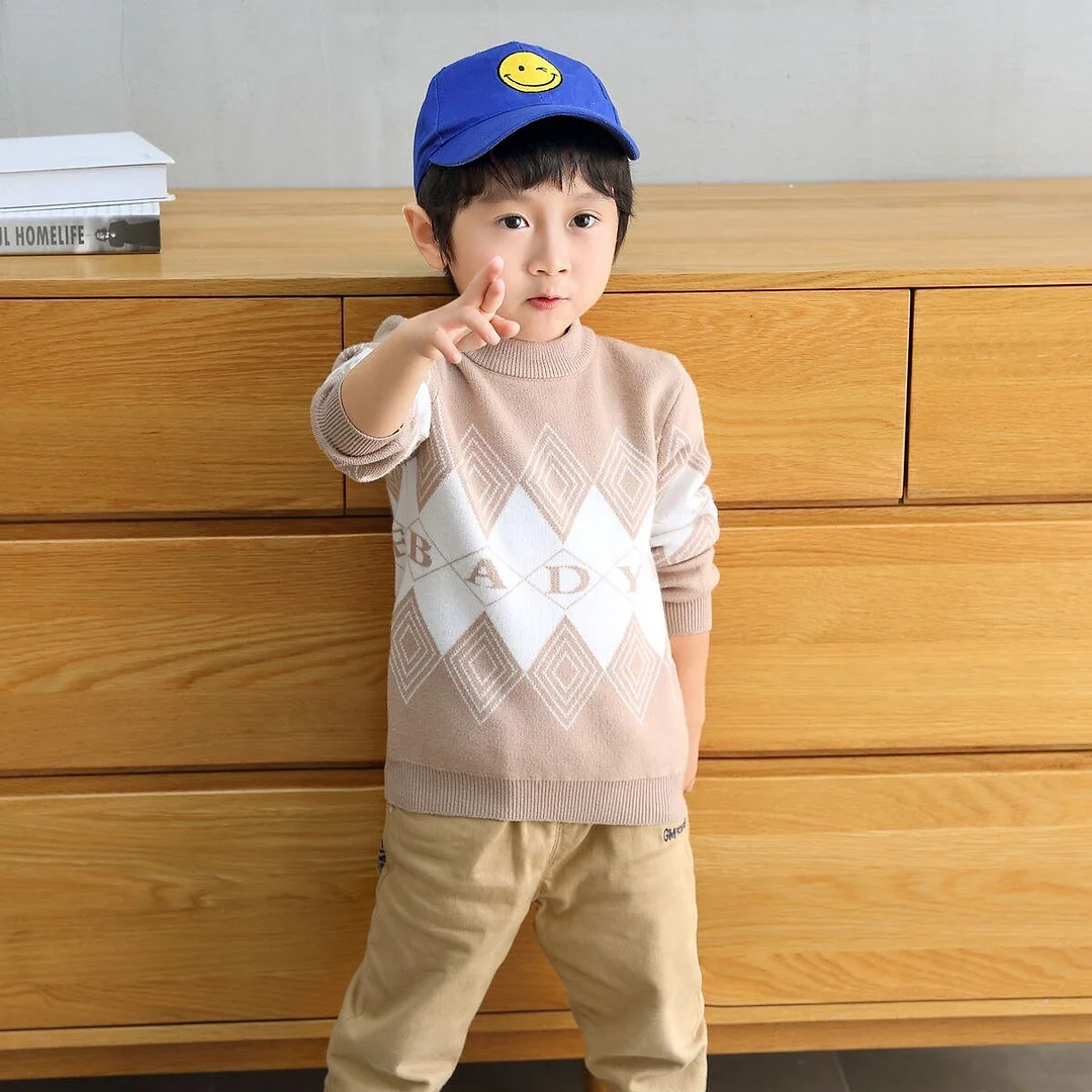 INS HOT Baby boys sweater 2-7 years old online celebrity children's sweater Chest pocket stripes boy clothes toddler sweater