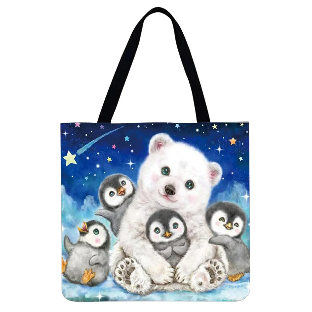 Linen Tote Bag - Penguin