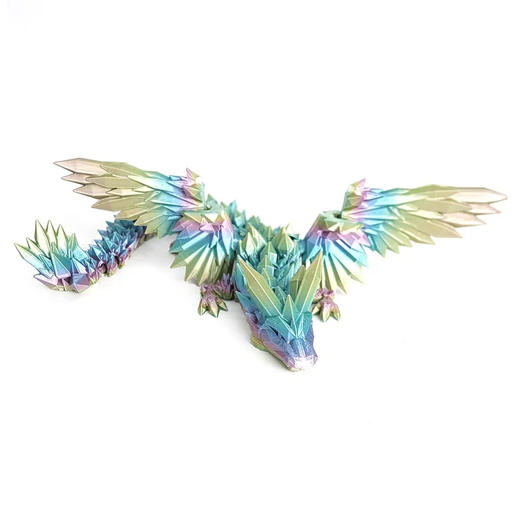 3D Printed Dragon with 2 Flexi Articulated Wings Flexible Join for Kids Fans