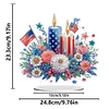 (US Only)Acrylic 2D Flat Print DIY Independence Day Flower Candle Diamond Painting Kit