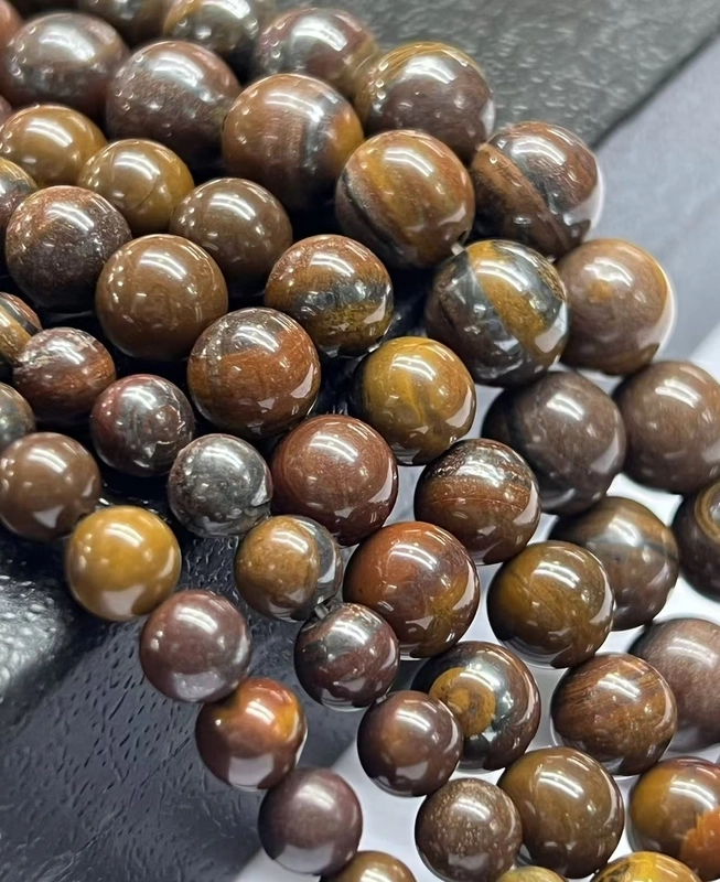 1 Strand/Package Diameter 10mm Diameter 6 Mm Diameter 8mm Natural Stone Tiger Eye Tiger-shaped Stone Iron Tiger Round Polished Beads
