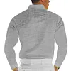 T-shirt da uomo a maniche lunghe con risvolto Waffle