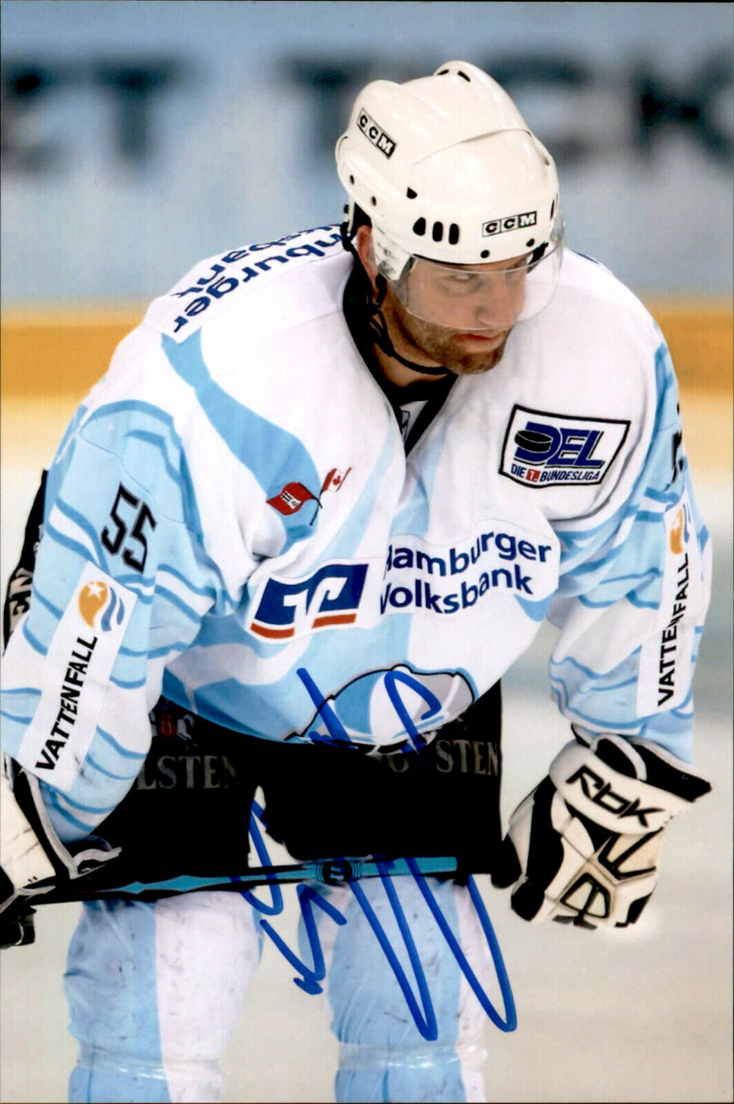 Andy Delmore SIGNED 4x6 Photo Poster painting HAMBURG ZERS PHILADELPHIA FLYERS BLUE JACKETS