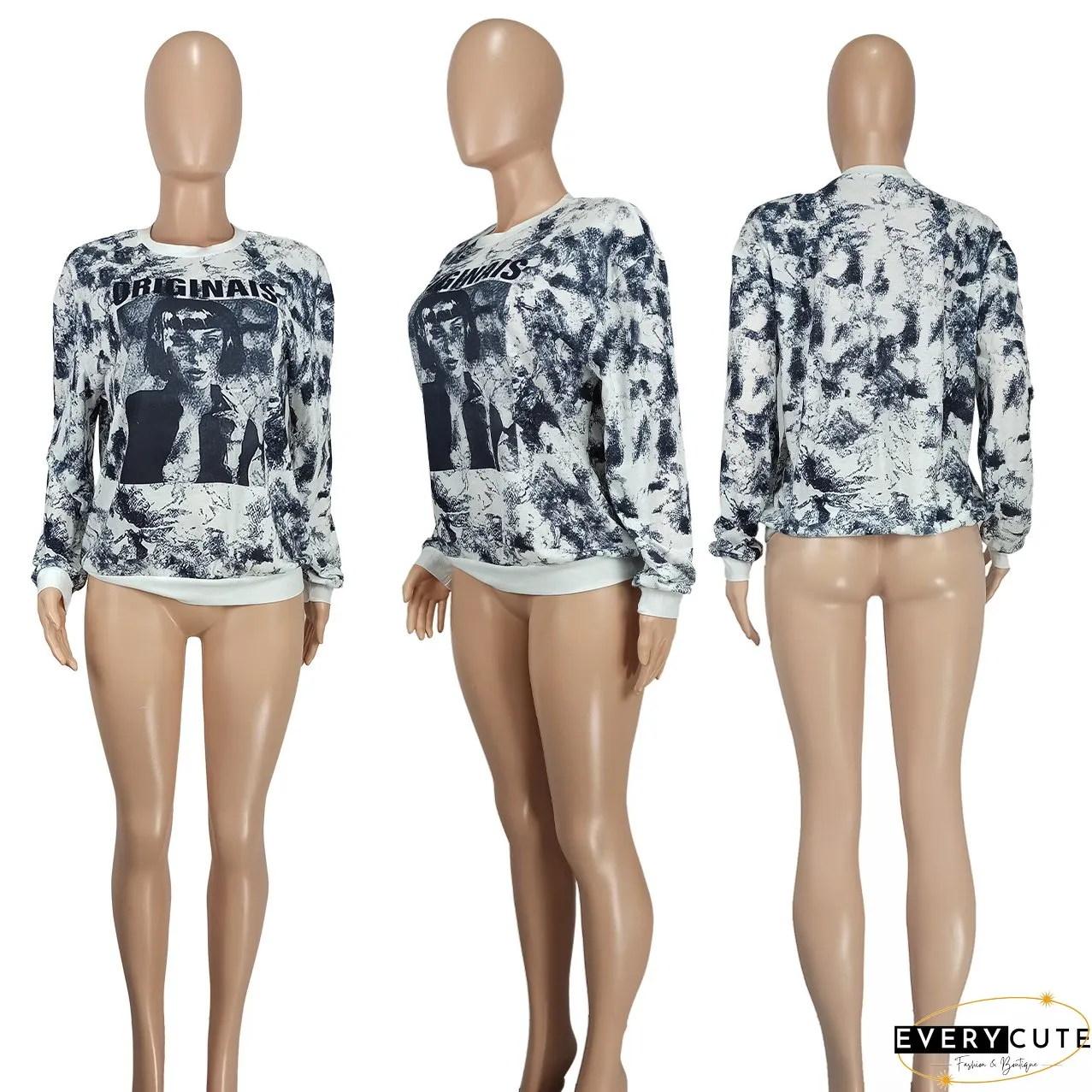 Fashion Casual Printed Long Sleeve Women's T-Shirt Women's Clothing